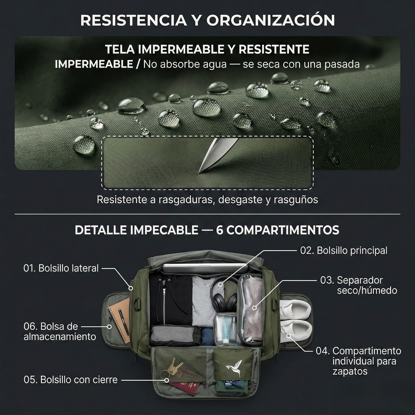 Bakku Nomad — Bolso Duffel de Viaje Impermeable 40L